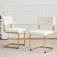 preview thumbnail 16 of 28, Teddy Dining Chair Set of 2 with Upholstered Back Accent Chair and C-Shaped Metal Legs Vanity Chair, Student Desk Chair White