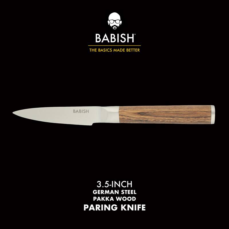 Babish 1.4116 German 3.5-inch Stainless Steel Paring Knife-Kitchen Knife for Peeling, Trimming & Prep Work,