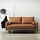preview thumbnail 12 of 19, US Pride Faux Leather Mid-century Modern Sofa Brown