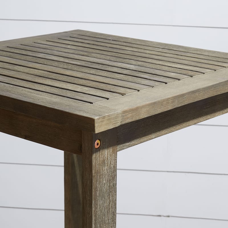 Grey-washed Farmhouse Wood Bar Table
