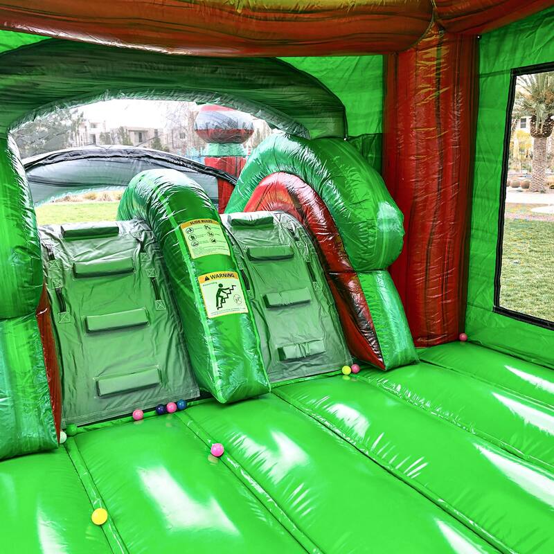 JumpOrange Midnight Commercial Grade Inflatable Bounce House & Water Slide for Kids (with Pool and Blower)