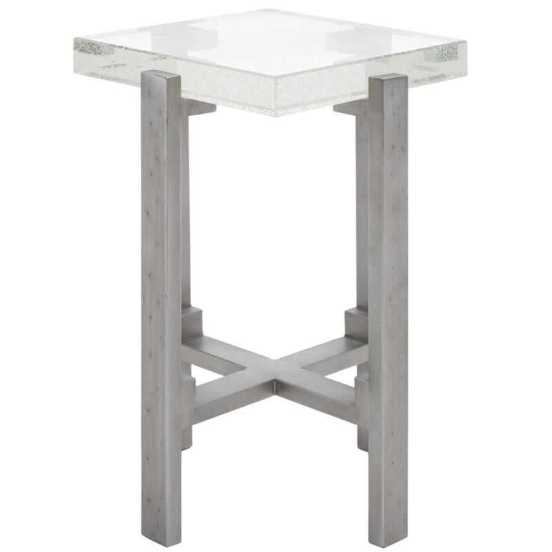 SAFAVIEH Couture Jazlyn Square Bubble Glass Table - 13 IN W x 13 IN D x 20 IN H