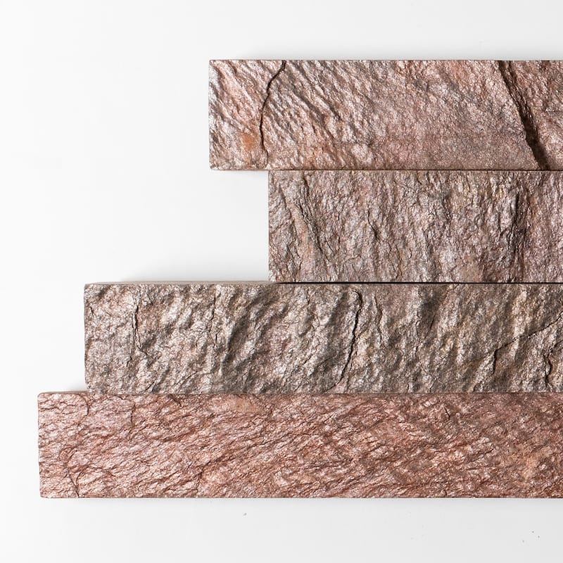 Woven Stone 4 in. x 23 in. Burnished Bronze Split Face Quartzite Wall Tile