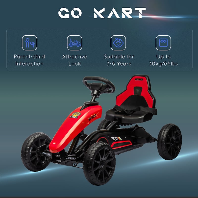 Pedal-Powered Go-Kart for Kids with Smooth EVA Wheels