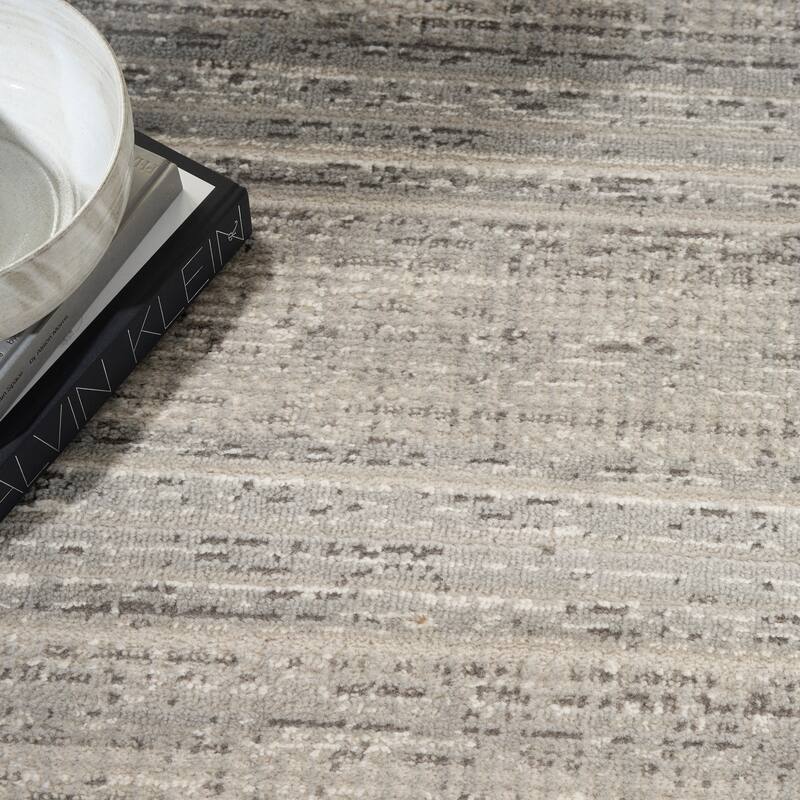 Calvin Klein CK011 Verdant Indoor only Grey Striped Area Rug