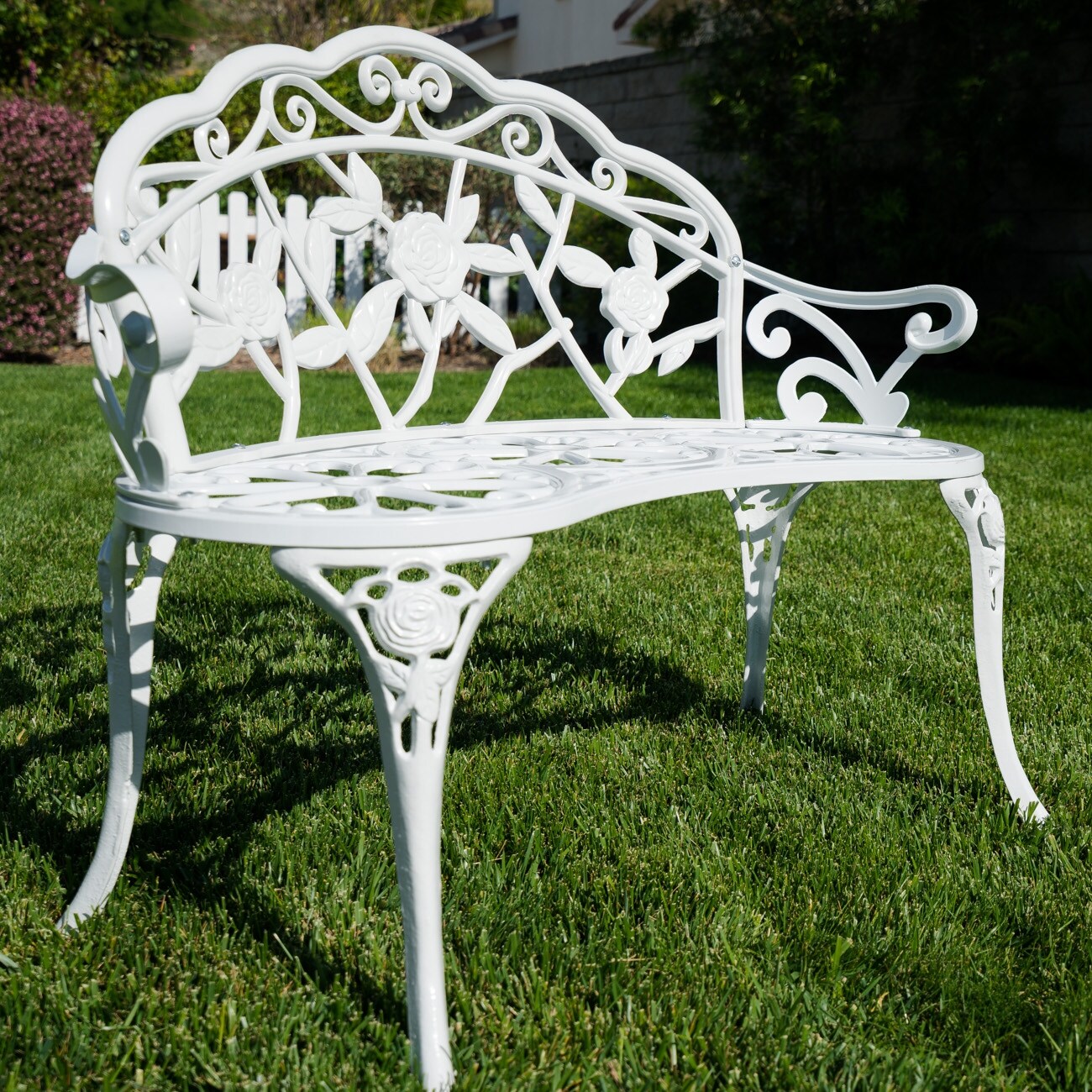 Shop Cast Iron Antique Rose Style Love Seat Bench White Designed