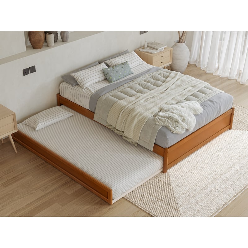 Barcelona Panel Platform Bed with Twin Trundle