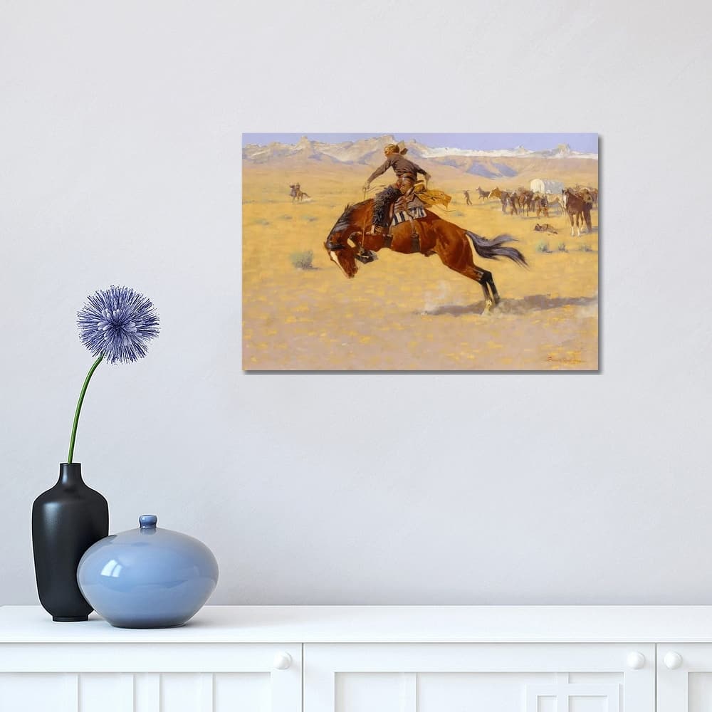 iCanvas "A Cold Morning on the Range, c.1904" by Frederic Remington Canvas Print