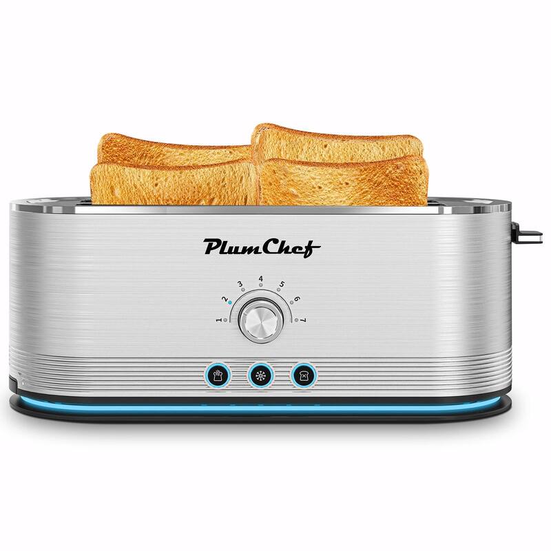 4-Slice Toaster, 7 Browning Settings, Defrost/Reheat Functions, Full Stainless Steel Housing, Anti-Fingerprint & Anti-Jam
