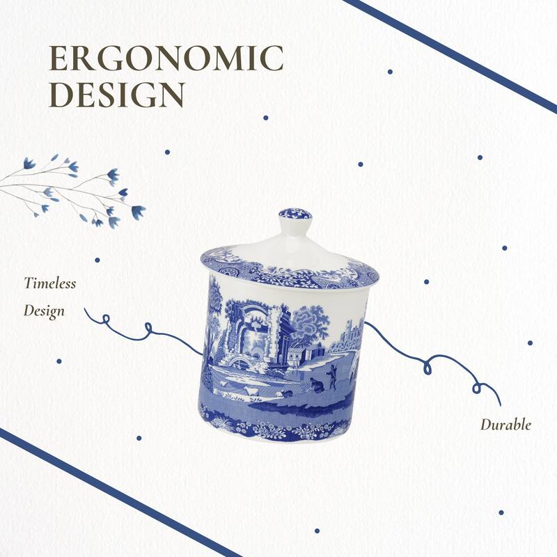 Spode Blue Italian Storage Jar - 7.5 Inch