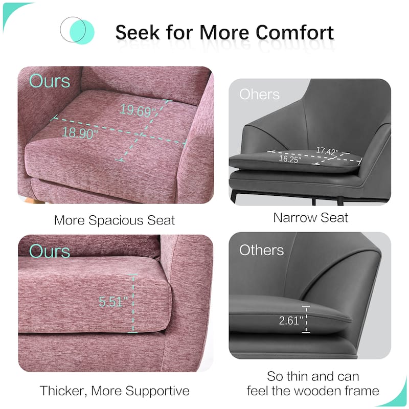 Modern Accent Chair,Chenille Living Room Lounge Chair / Throw Pillow,Comfy Reading Chair,Mid Century Living Room Chair