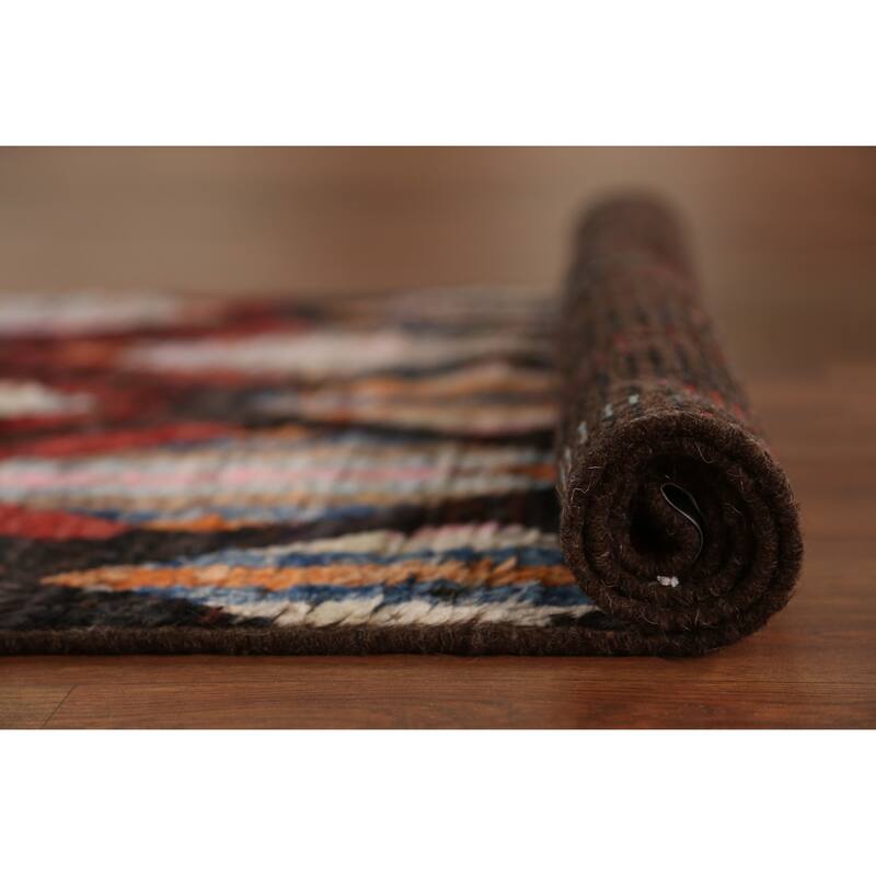 Trellis Moroccan Oriental Runner Rug Handmade Wool Carpet - 3'4" x 12'8"