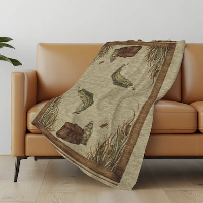 Premium Machine Washable ASB145 Fishing Sherpa Throw Blanket