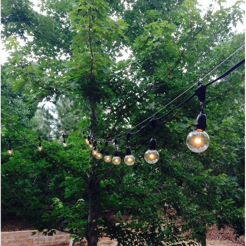 100 Foot G50 Heavy Duty Suspended Outdoor Patio Globe String Lights, 100 Bulbs