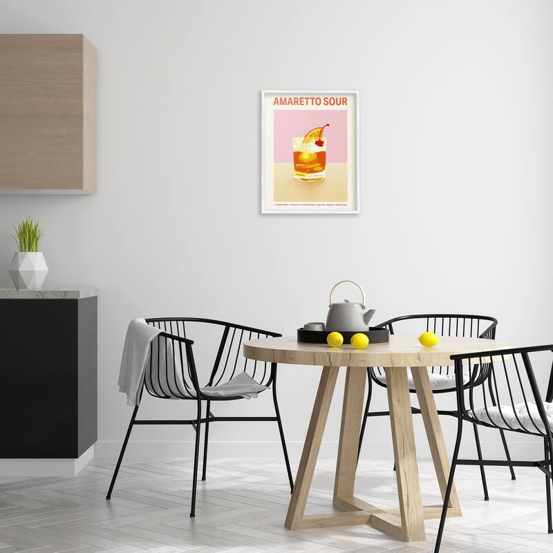 Stupell Amaretto Sour Classic Drink Framed Giclee Art Design By Victoria Barnes
