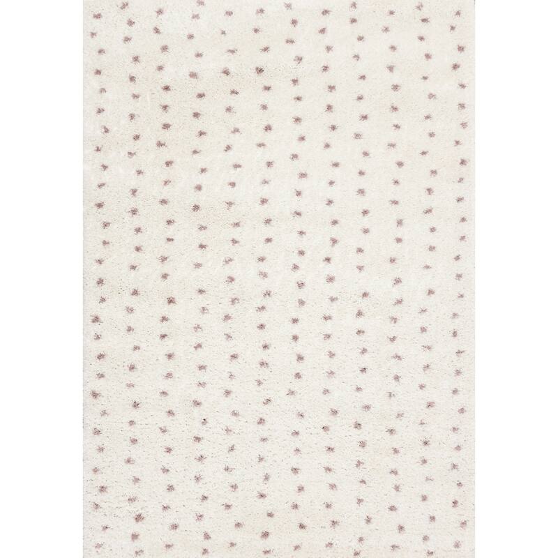 Taylor Collection - Cream Pink Dots Soft Area Rug
