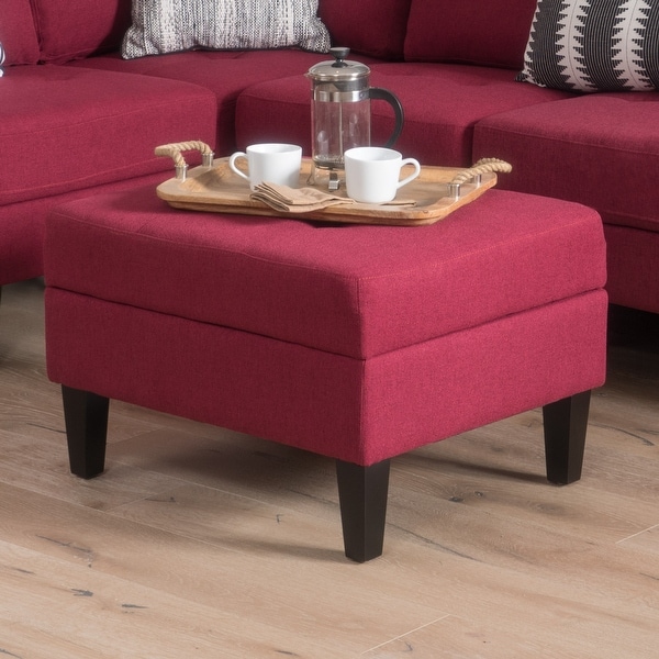 Zahra Tufted Fabric Storage Ottoman by Christopher Knight Home