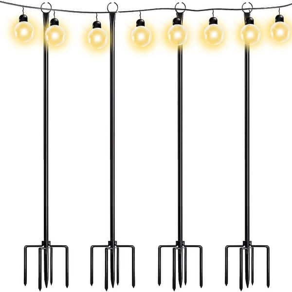 WaLensee 9.4 FT String Light Poles with Hook for Hanging String Lights for  Garden Party Patio Christmas Wedding - Bed Bath & Beyond - 37458208