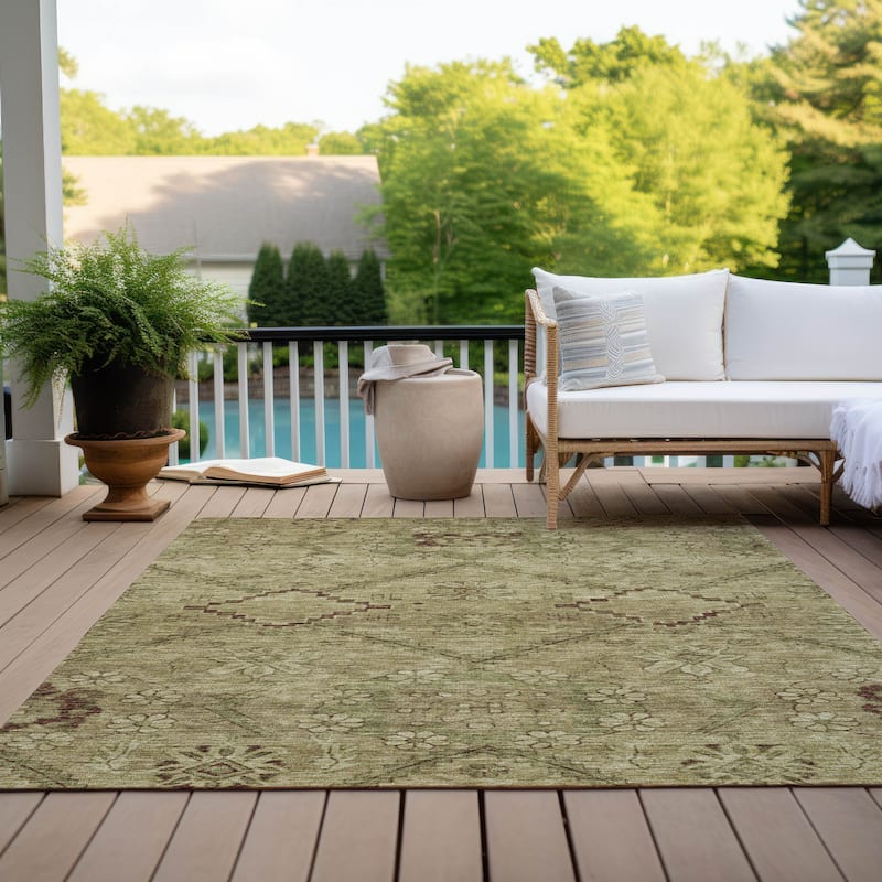 Machine Washable Indoor/ Outdoor Chantille Boho Global Rug
