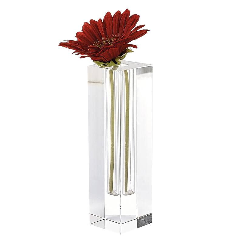 HomeRoots 7" Clear Bud Lead Free Crystal Table Vase