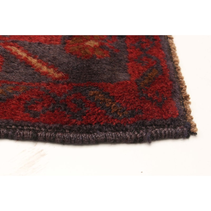 ECARPETGALLERY Hand-knotted Baluch Dark Brown Wool Rug - 4'0 x 6'4