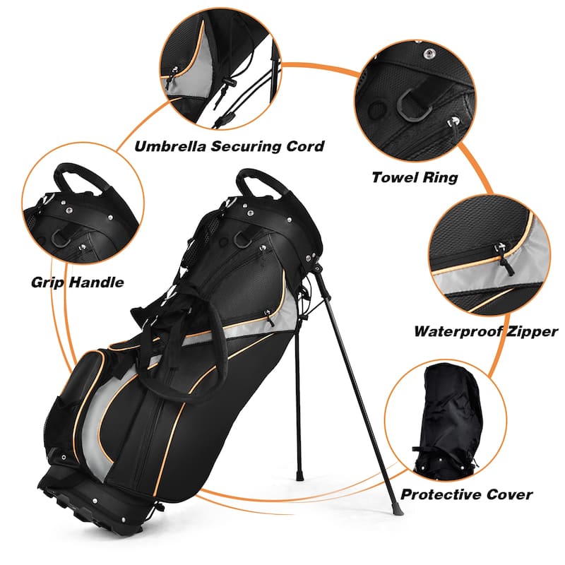 Costway Golf Stand Bag Portable Lightweight Golf Carry Club Bag w/ - See Details