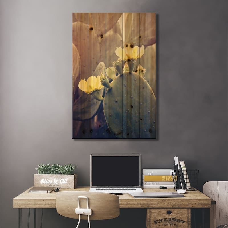 Desert Rose Print On Wood by Ann Hudec - Multi-Color