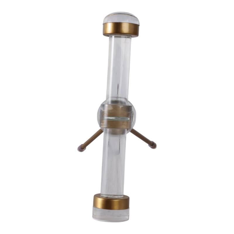 Acrylic And Brass Decorative Object Telescope Sculpture - 9" Gold - 9" x 3.5" x 8.5"