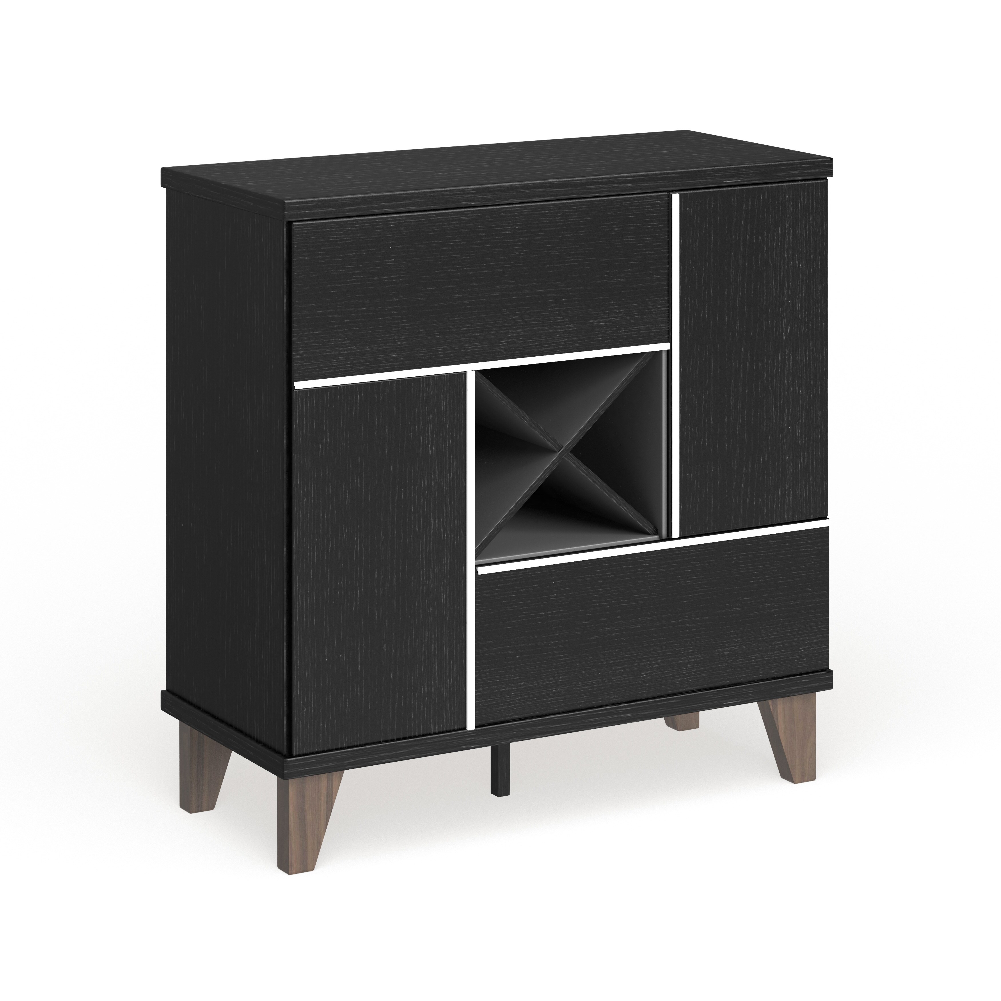 Furniture Of America Trinton Modern Multi Storage Black Wine Bar Cabinet Overstock 20543811