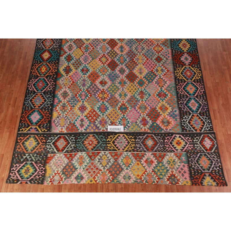 All-Over Kilim Oriental Large Rug Hand-Woven Wool Carpet - 10'3"x 16'4"