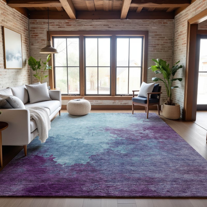 Premium Washable Super Soft Chic Modern Mayfield Rug - Sky - 2'6" x 3'10"