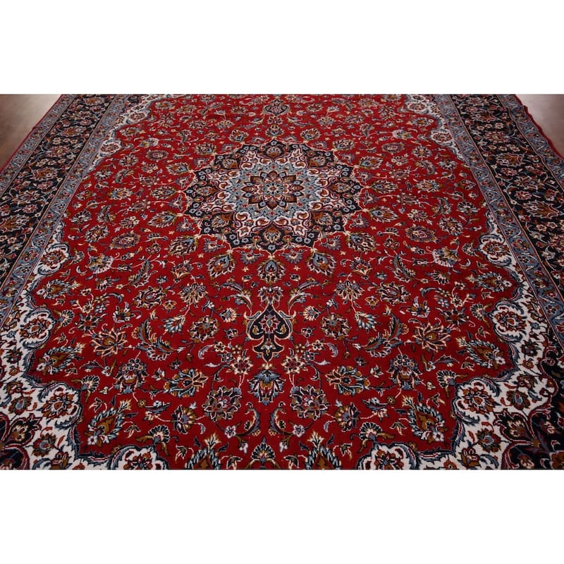 Traditional Kashan Turkish Area Rug Machine Made Carpet - 9'8" x 12'11"