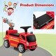 preview thumbnail 4 of 7, Kids Push Ride On Fire Truck with Ladder Bubble Maker and Headlights-Red - 34" x 11" x 19" (L x W x H)