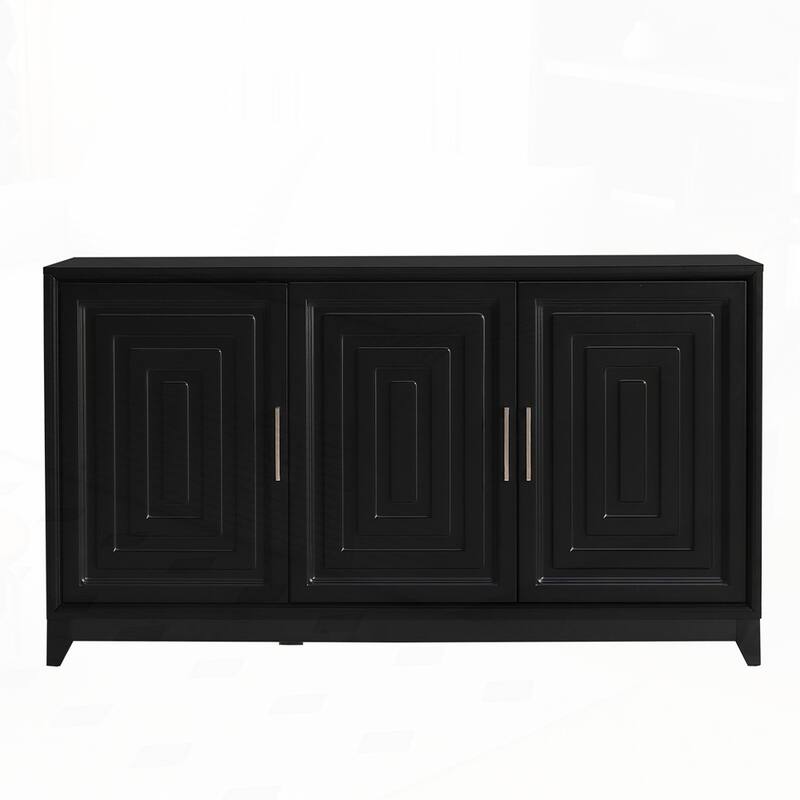 Entertainment Center Media Console Cabinet with 2 Spacious Storage Space