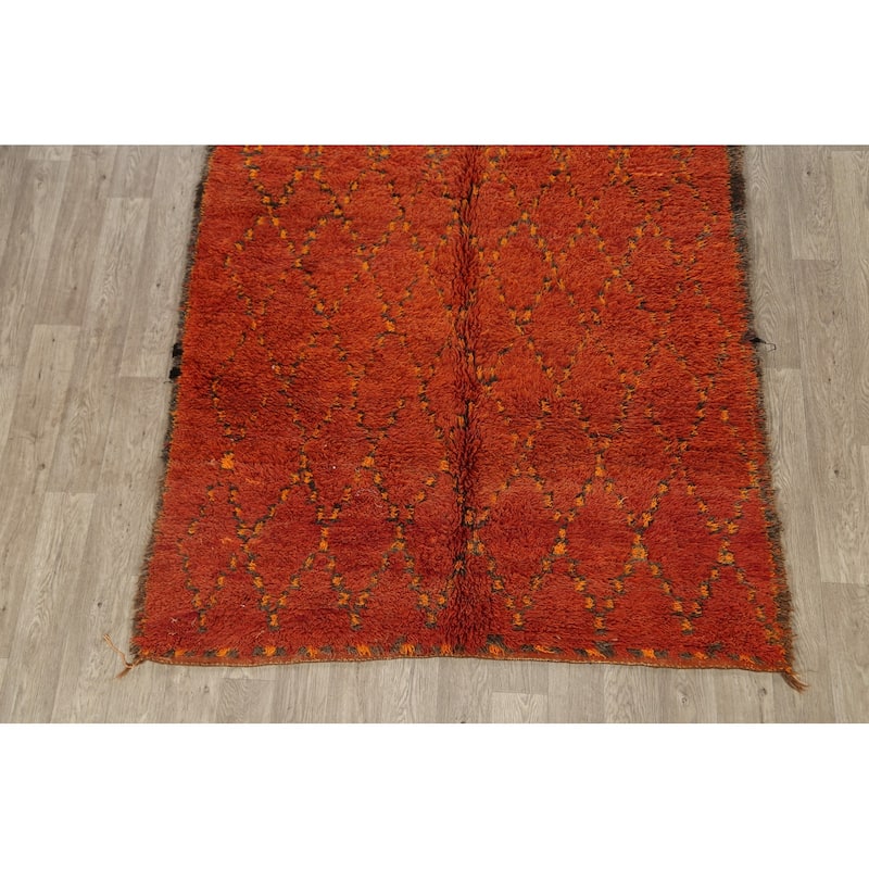 Tribal Moroccan Oriental Area Rug Wool Hand-knotted Office Carpet - 5'8" x 10'3"