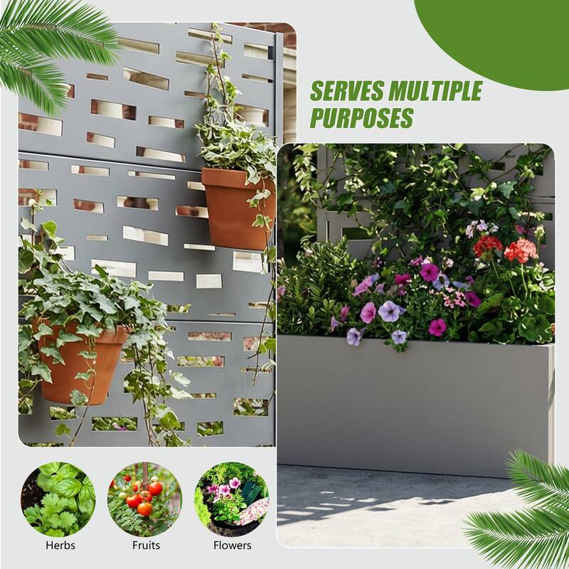 Raised Garden Bed Planter with Trellis Movable Planter Box with Lockable Wheels