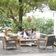 preview thumbnail 21 of 24, Cambridge Casual Nassau 4-Piece Teak Wood Outdoor Conversation Set
