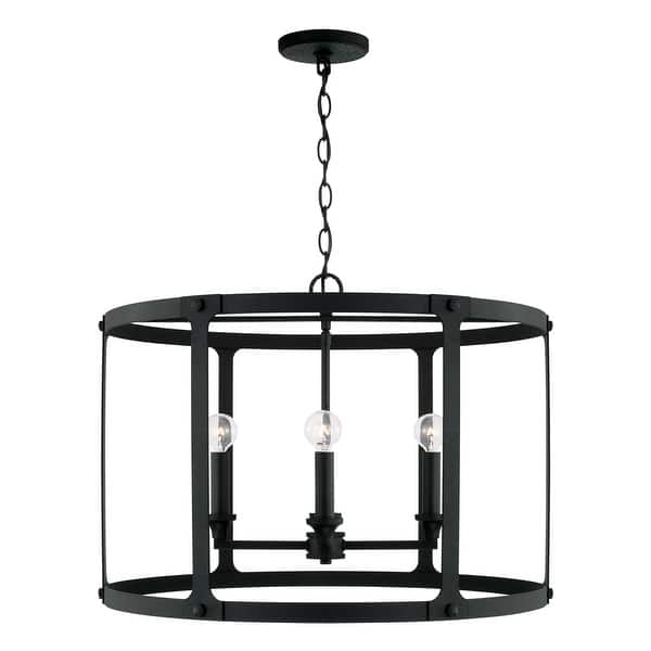 slide 2 of 4, Brennen 4-light Black Iron Large Pendant