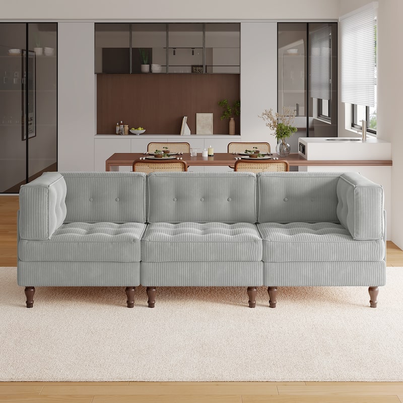Madison Oversized Upholstered Corduroy Modular Sectional Sofa