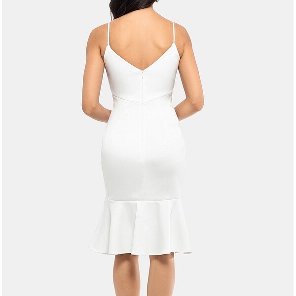 white flounce hem dress