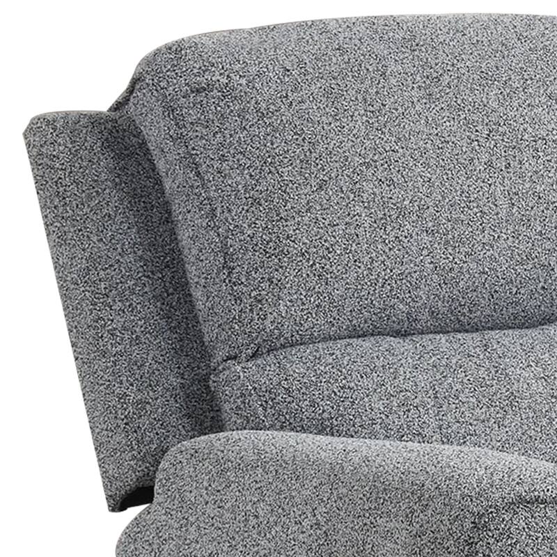 Cote Power Recliner Chair, Gray Boucle, Pillow Top Arms, Solid Wood