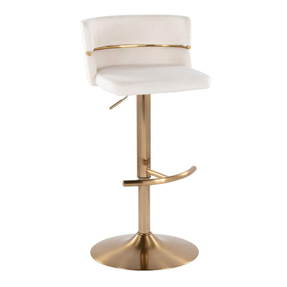 Silver Orchid Lena Adjustable Bar Stool with Rounded T Footrest (Set of 2)