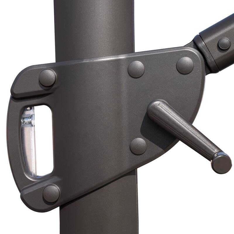 11.5' Cantilever Patio Umbrella with Umbrella Base Stand, Crank Lift, 360 Degree Rotation & Tilt