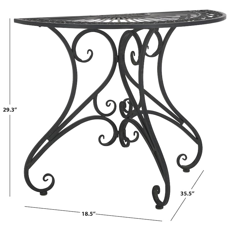 SAFAVIEH Outdoor Tatyanna Annalise Iron Accent Table - 36"W x 19"D x 29"H