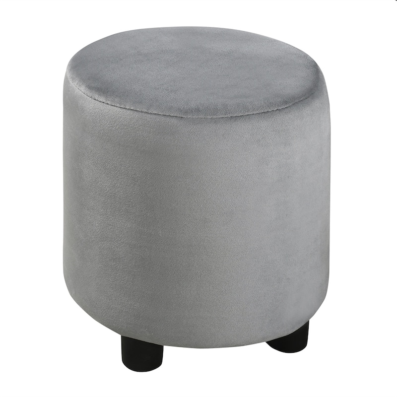 Full Size Velvet Grounded Bed with Bedside Desk and Little Round Stool