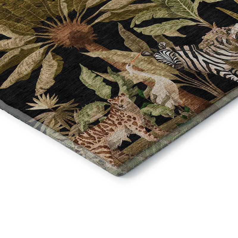 Premium Washable Super Soft Floral Safari Jungle Mayfield Rug