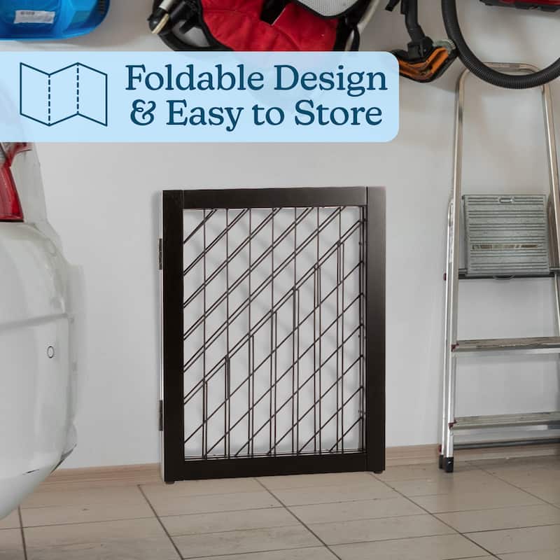 PETMAKER 3-Panel Foldable Pet Gate, Black - N/A