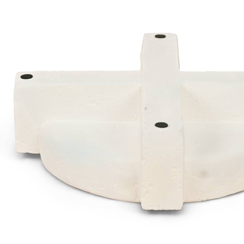 Avice 14.25" Beige Stone Style MGO Decorative Dish on Stand