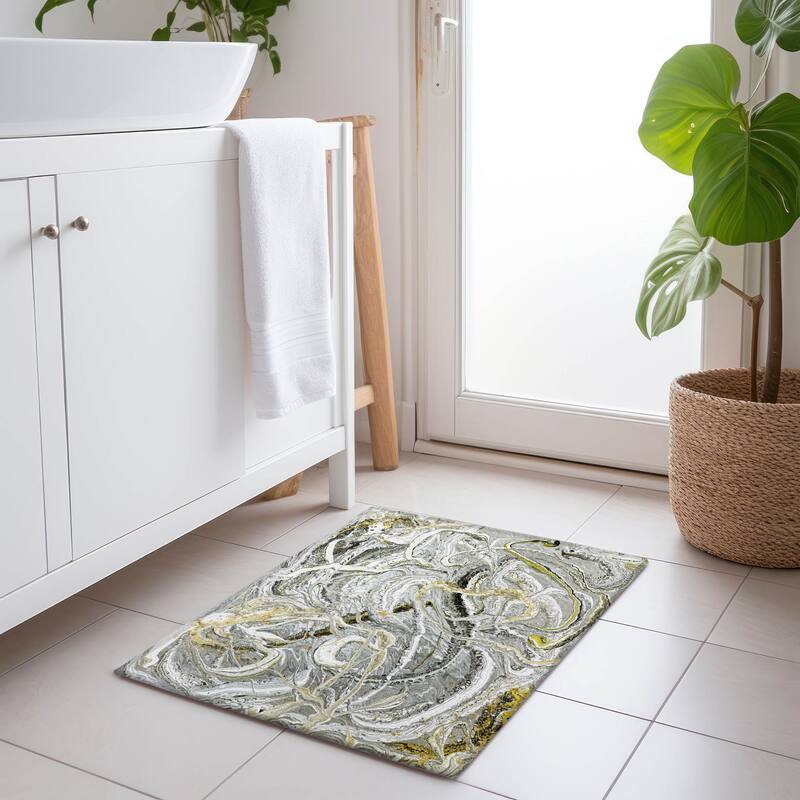 Premium Washable Super Soft Abstract Contemporary Mayfield Rug - Multi - 1' 8" x 2' 6" - Rectangle