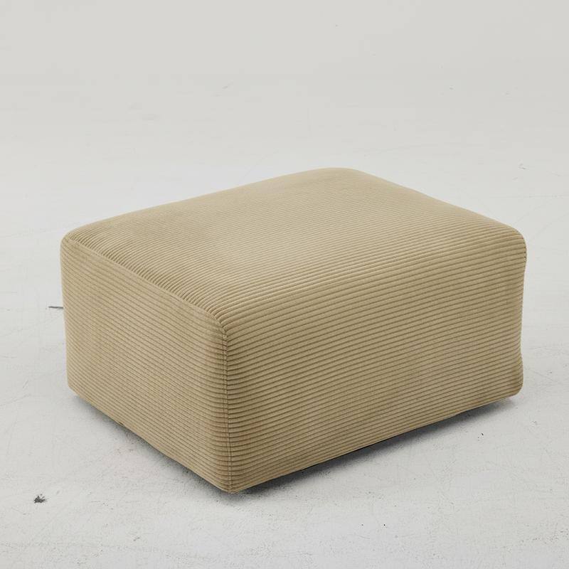 33.46 in. W Corduroy Boneless Rectangle Ottoman - Kakhi